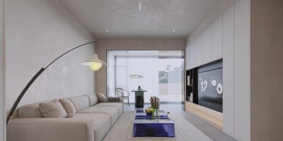 现代极简客餐厅3D模型下载